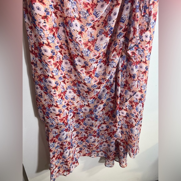 NWT Laundry By:Shelli Segal Women's Asymmetric Floral Ruffle Midi-Dress Size:16 - Picture 6 of 16